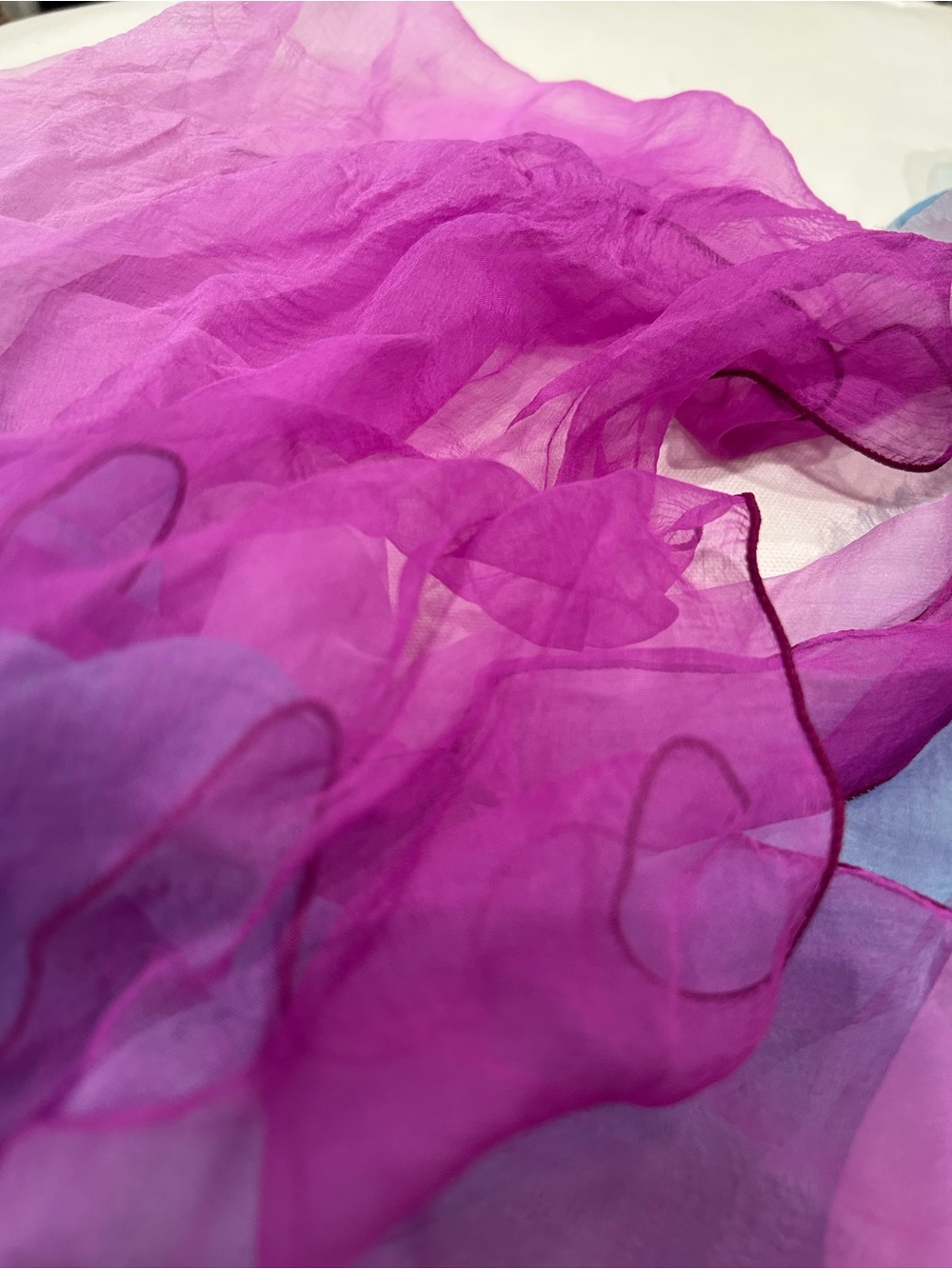Sheer Magenta Chiffon Scarf